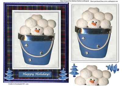 Lets Build a Snowman Card Topper & Decoupage