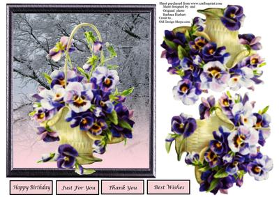 Pansy Basket and Winter Day Topper & Decoupage