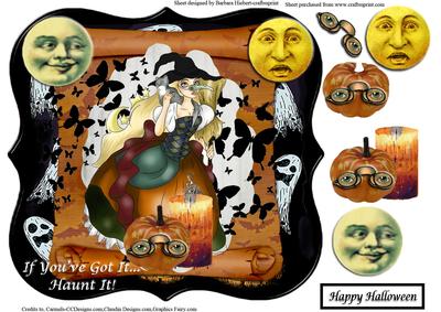 Haunt It Halloween Shaped Card Topper & Decoupage