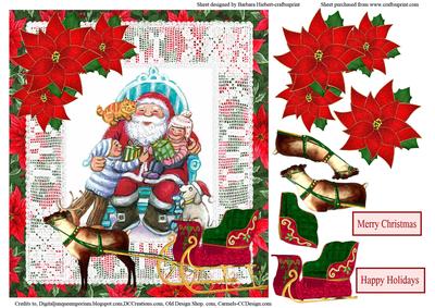 Santa Visiting Card Topper & Decoupage