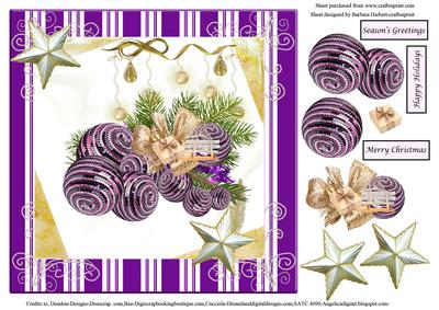 Baubles & Stars Xmas Ornaments Topper & Decoupage