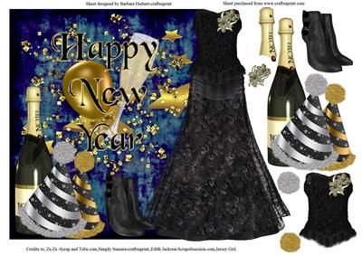 Party Dress for New Years Over Edge & Decoupage