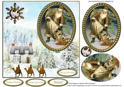 Christmas is Coming Vintage Santa & Pyramid Layers