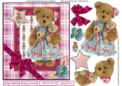 Teddy Bear & Friend Topper & Decoupage