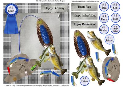 Fishing Lures on Plaid Topper & Decoupage