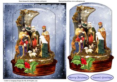 Christmas Nativity Glass Dome Quick Topper