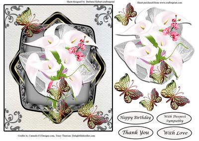 Bouquet of Calla Lilies Topper & Decoupage