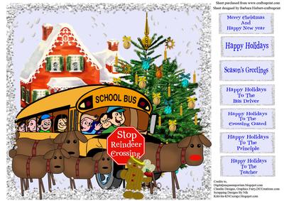 School Happy Holidays Christmas Quick Card Topper
