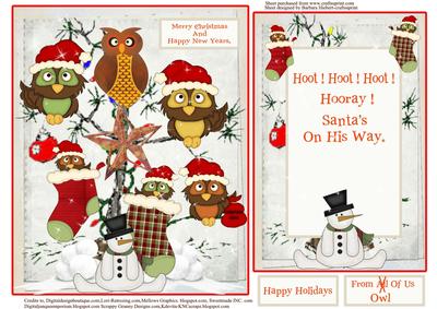 Hoot! Hoot! Hooray Christmas Topper & Insert & Verse