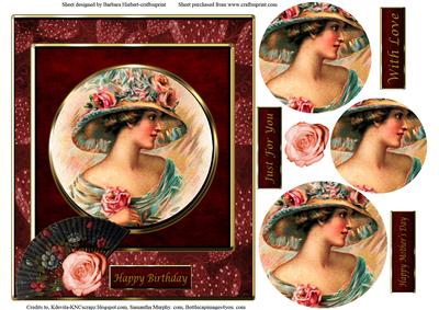 Rose Vintage Lady Plaque Topper & Pyramid Layers