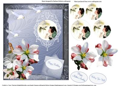 Apple Blossom and Vintage Lady Card Topper
