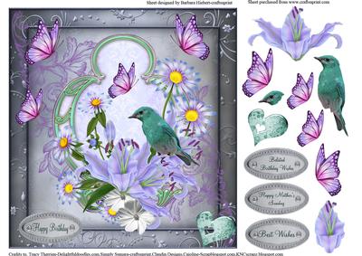 Lilly Flowers & Daisys Card Topper & Decoupage