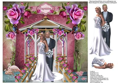 Gazebo Weddind Pictures Card Topper & Decoupage
