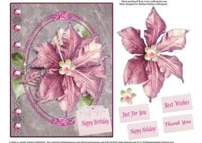 A Pink Flower Card Topper & Decoupage