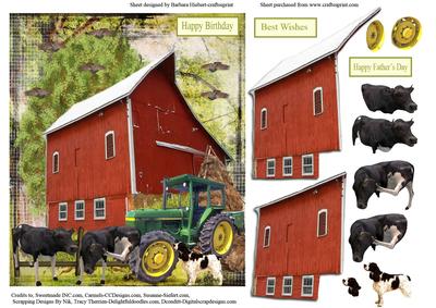 The Cows Are Out Card Topper & Decoupage