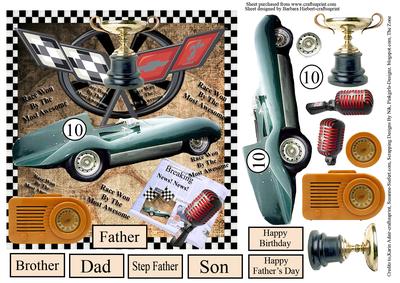 News Race Won Card Topper & Decoupage