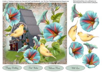 Morning Glories and Sping Birds & Decoupage