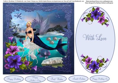 Mermaid Angel of the Sea Topper & Insert