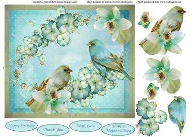Birds and Blooms Card Topper & Decoupage