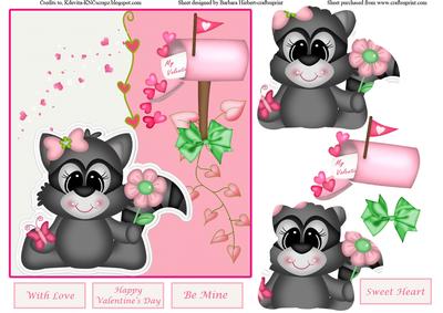 Cute Critter Valentines Topper & Pyramid & Decoupage