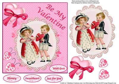 Dreamy Dolls Valentine Topper & Decoupage