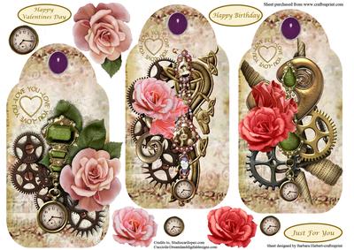 Tags & Roses Card Toppers & Decoupage