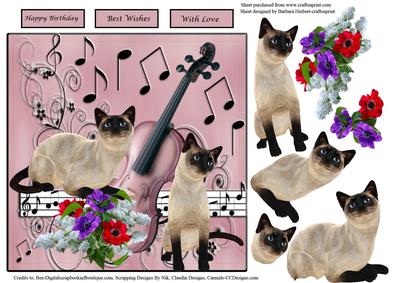 Musical Cats Card Topper & Decoupage