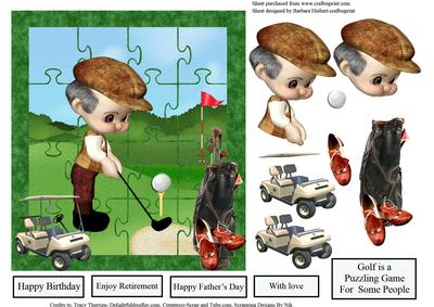 Golf is a Puzzling Game Topper & Decoupage