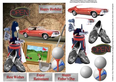 Golf Road Trip Topper & Decoupage