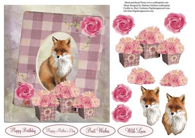 Fox Picture and Flowers with Decoupage