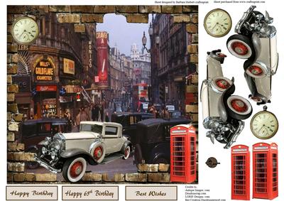 London 1949 Topper with Decoupage