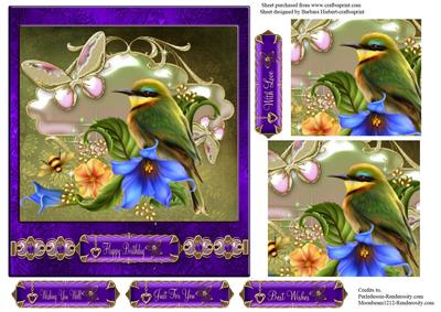 Bird with Flowers Topper and Pyramid Layers