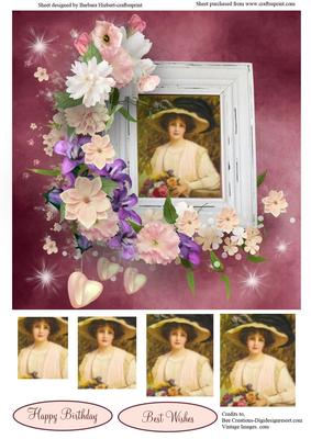Hearts and Flowers Portrait with Pyramid Layers