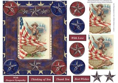 Memories of America Topper with Pyramid & Decoupage
