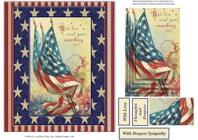 American Flag Sympathy Topper with Pyramid Layers