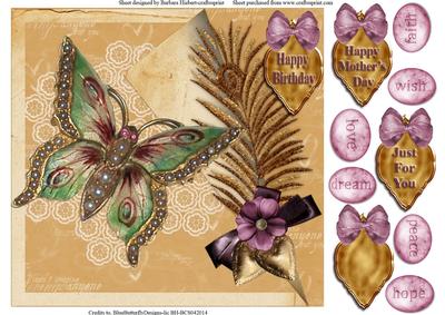 Jewel Butterfly Words Quick Topper