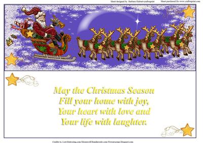 Santa Over the Roof Tops Dl Insert & Verse