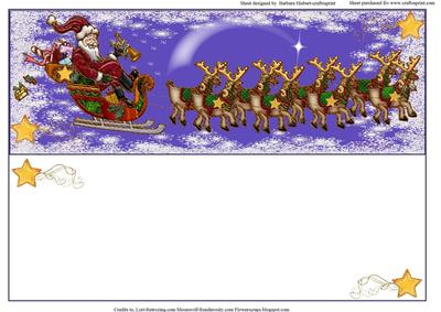 Santa Over the Roof Tops Dl Insert Blank