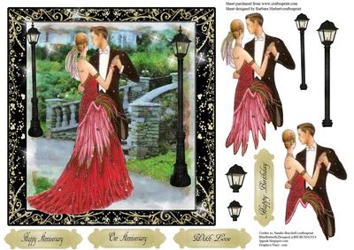 Dancing the Night Away Topper with Decoupage