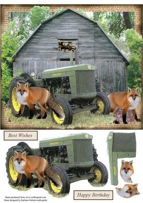 Old John Deer and Fox with Decoupage