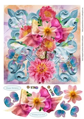 Butterflies and Flowers Topper with Decoupage