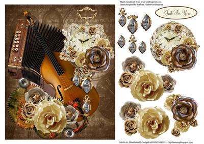 Old Time Music Topper with Decoupage