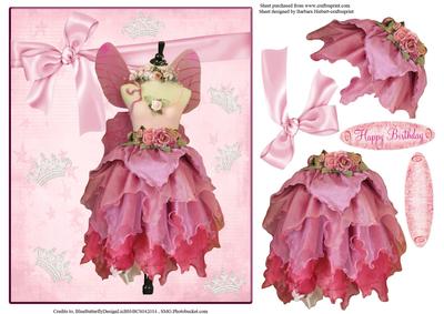 Princess Dress Card Topper with Decoupage