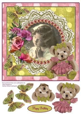Birthday Wishes Topper with Decoupage