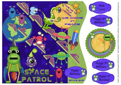Space Alien Quick Birthday Age Topper