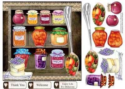Jam Shelf Card Topper with Decoupage
