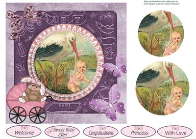 Baby Girl Vintage Topper with Pyramid Layers