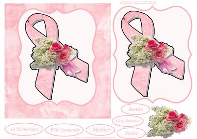 Awareness Ribbon Card Topper with Decoupage
