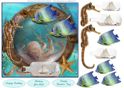 Sea Life Topper with Pyramid and Decoupage