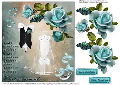 Precious Moments Rose Card Topper with Decoupage